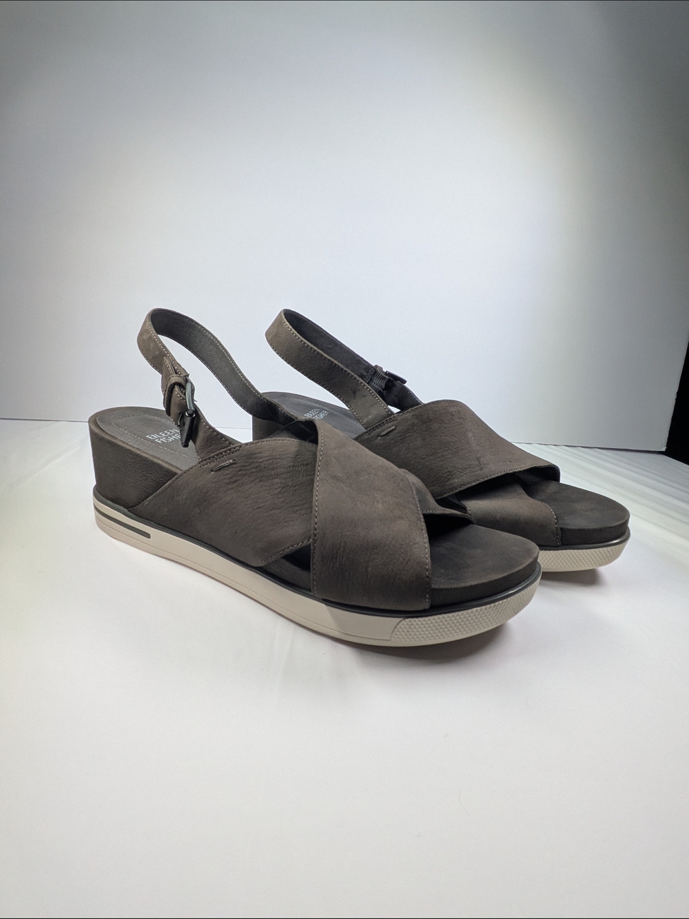 Eileen Fisher Women's Gray Crisscross Slingback Sandals
